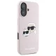 Karl Lagerfeld Silicone Karl & Choupette MagSafe dėklas iPhone 16, rožinis