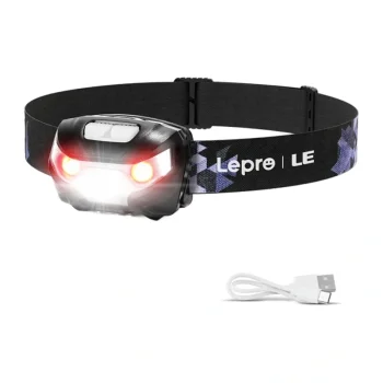 Įkraunamas LED galvos žibintuvėlis Lepro 3200008, 300 lm, 1200 mAh, juodas