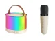 Nešiojamas karaokė rinkinys su 2 belaidžiais mikrofonais ir RGB garsiakalbiu