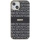 DKNY dėklas iPhone 15 Plus telefonui IML Mono & Stripe MagSafe, juodas