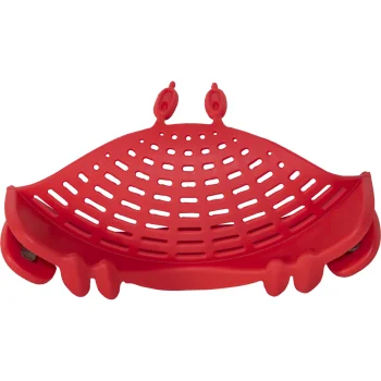OTOTO Crabby Clip-On Pot Strainer Colander, Silicone, Red