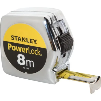 Matavimo juosta Stanley Powerlock 1-33-198, 8 m x 25 mm, sidabrinė/geltona