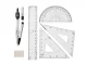 7-Piece Geometry Math Set with Compass Ruler and Protractor, Clear