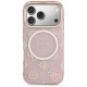Rožinis dėklas Guess IML Peony Dot MagSafe iPhone 17 Pro telefonui