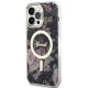 Guess dėklas iPhone 14 Pro Max telefonui Flower MagSafe, juodas