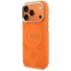 Guess Peony Hot Stamp MagSafe dėklas iPhone 17 Pro telefonui, oranžinis