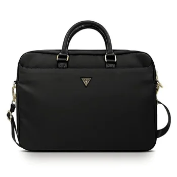 Guess Nylon Triangle Logo krepšys 16" nešiojamam kompiuteriui, juodas