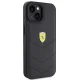 Ferrari dėklas iPhone 15 telefonui Quilted Metal Logo, juodas