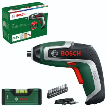 Akumuliatorinis suktuvas Bosch IXO 7 Level Set su gulsčiuku, 3.6 V, 2.0 Ah