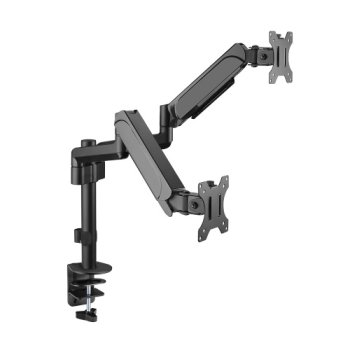 Hismart dvigubas monitoriaus laikiklis 17"-32" su spyruokle, juodas