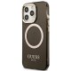„Guess Gold Outline Translucent MagSafe“ dėklas „iPhone 13 / 13 Pro“, juodas