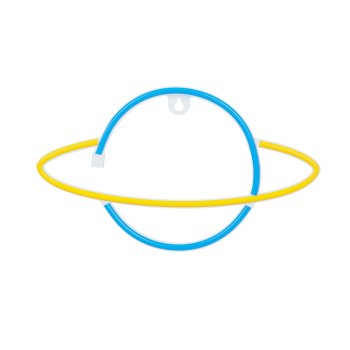 LED neoninis šviestuvas Forever Light SATURN, geltonas ir mėlynas