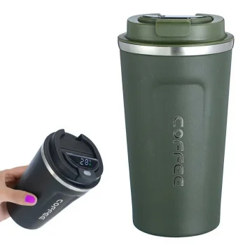 Thermal Mug with LCD Temperature Display 510ml, Green