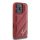 Karl Lagerfeld Quilted Signature dėklas, skirtas iPhone 16 Pro Max, raudonas