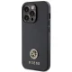 Guess 4G Strass Metal Logo dėklas iPhone 15 Pro telefonui, juodas