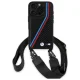 BMW dėklas iPhone 16 Pro M Edition Carbon Tricolor Lines & Strap, juodas
