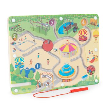 ECOTOYS Wooden Magnetic Maze Puzzle for Toddlers