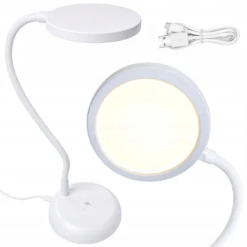 Lankstus stalinis LED šviestuvas su jutikliniu valdymu ir USB-C, baltas