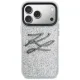 Karl Lagerfeld IML Glitter KL Diamond dėklas iPhone 17 Pro Max, sidabrinis