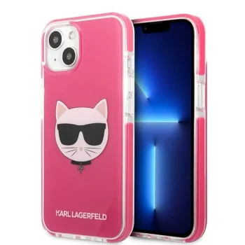 Karl Lagerfeld Choupette Head dėklas Apple iPhone 13 mini, fuksijų