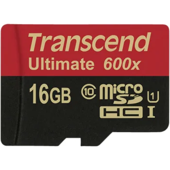 Transcend microSDHC 16GB Class 10 UHS-I U1 600x atminties kortelė su SD adapteriu