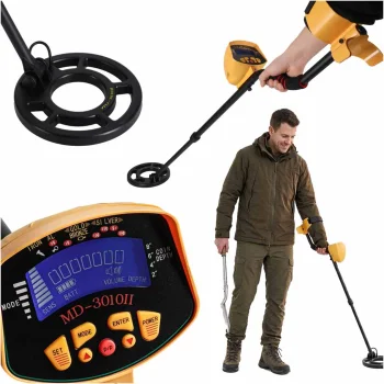 Case MD3010 metalo detektorius su LCD ekranu ir vandeniui atsparia rite, juodas/oranžinis