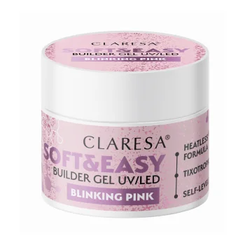 Statybinis nagų gelis Claresa Soft&Easy Gel Blinking Pink, 12 g