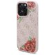 Guess dėklas iPhone 16 Pro Max telefonui 4G Flowers Print MagSafe, rožinis