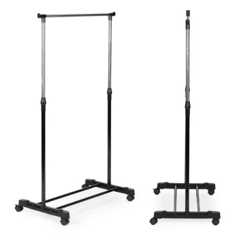 Adjustable Garment Rack on Wheels with Storage Shelf ModernHome