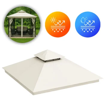 Vandeniui atsparus atsarginis stogas MultiGarden 3x3 m pavėsinei, smėlio spalvos