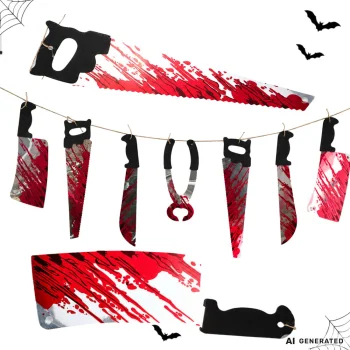 Halloween Garland with Bloody Tools, 2m
