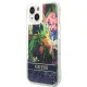 Guess Flower Liquid Glitter dėklas telefonui iPhone 14 Plus, mėlynas