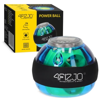 Giroskopinis kamuoliukas 4FIZJO Powerball su skaitikliu, mėlynas / geltonas