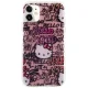 Hello Kitty iPhone 11 / XR dėklas IML Tags Graffiti, rožinis