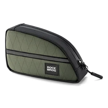 Trikampis dviračio rėmo krepšys Rockbros, 0,8 l, žalias