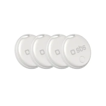 SBS Track My Circle Locator Compatible with Apple Find My 4-Pack White