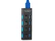 USB šakotuvas 4x USB 3.0 su jungikliais, juodas