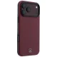 Mercedes Leather Semi Wrap Iconic Line MagSafe dėklas telefonui iPhone 18 Pro / 17 Pro, bordo
