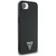 Guess Grained Triangle MagSafe dėklas telefonui iPhone 16e, juodas