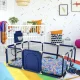 Nicekids Baby Playpen with Basketball Hoop and Goals, 235x129 cm, Navy Blue