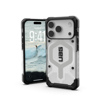 UAG Pathfinder Clear MagSafe dėklas iPhone 17 Pro telefonui, balta/pilka