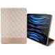 Guess iPad Pro 12.9\" atverčiamasis dėklas 4G Stripe Allover, rožinis