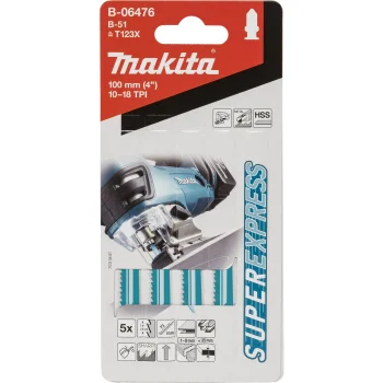 Siaurapjūklio pjūkleliai metalui Makita B-06476 B-51, 100 mm, 5 vnt.