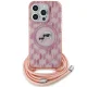 Karl Lagerfeld dėklas iPhone 15 Pro Max su virvele Crossbody Monogram, rožinis