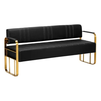 Gabbiano Avila Waiting Room Sofa, Black-Gold