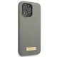Guess Silicone Logo Plate MagSafe dėklas skirtas iPhone 13 Pro Max, pilkas