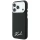 Karl Lagerfeld Saffiano Small Script Metal dėklas iPhone 17/18 Pro Max, juodas