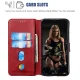 Xiaomi Mi 9 Lite / CC9 / CC9mt atverĉiamas dėklas Classic Wallet, raudonas