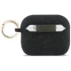 Ausinių dėklas Guess Apple AirPods Pro 3 Silicone Glitter Ring, juodas