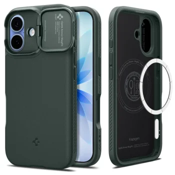 Spigen Optik Armor MagSafe dėklas iPhone 17 telefonui, žalias